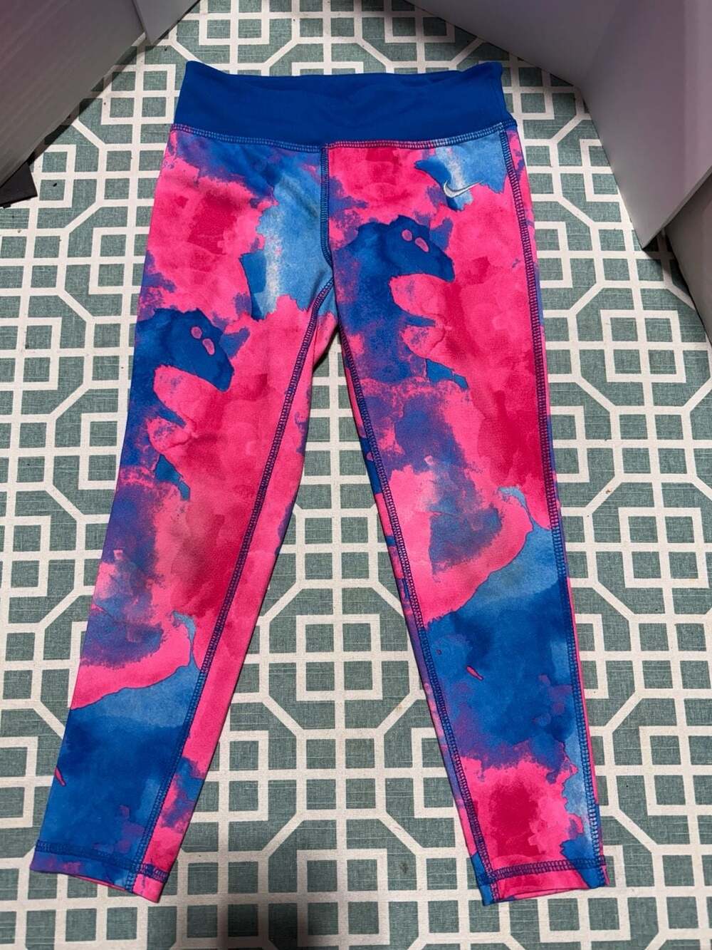 Nike Dri-FIT Pink and Blue Tie-Dye Activewear Leggings